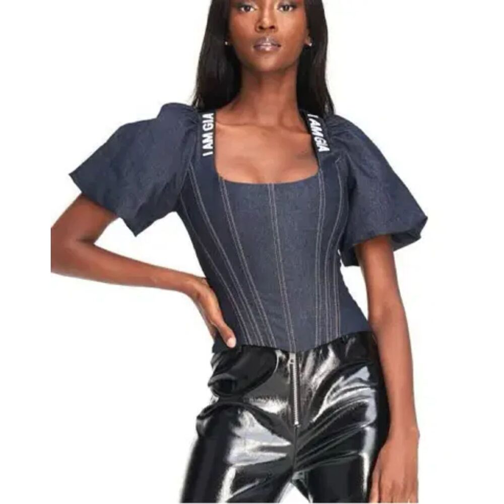 I.AM.GIA. Chelsea Corset Top - Denim XS